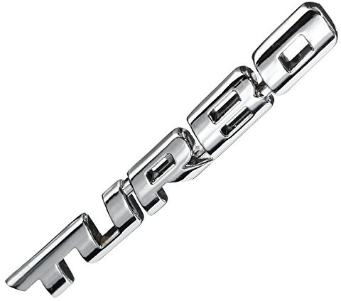 Alamor Etiquetas Engomadas De La Etiqueta Engomada del Coche del Metal De Turbo 3D Que Ponen Letras A La Insignia del Portón Trasero De La Carrocería del Coche para La Plata Auto