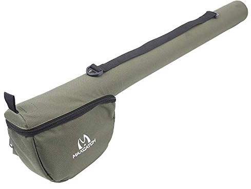 M MAXIMUMCATCH Maxcatch Fly Fishing Rod Case with Reel Pouch, Complete Protection Bag, For 9FT 2/4 Pieces Rod, Single (Green, 9' 4sec)