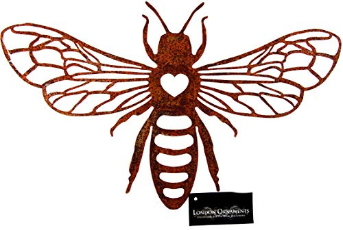 London Ornaments Bee Wall Art for Garden with Rusty Finish