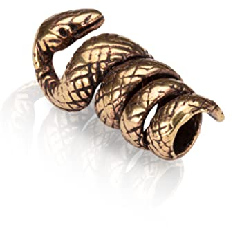 NKlaus Bartschmuck Schlange Wikingerschmuck Bronze Haarschmuck Unisex 4313