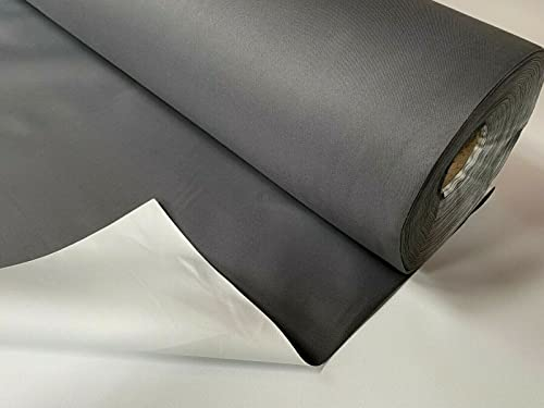 Pandoras Upholstery Charcoal Grey 3 Pass Black Out Blackout Material Thermal Curtain Lining Fabric 137cm Wide - Per Full Metre