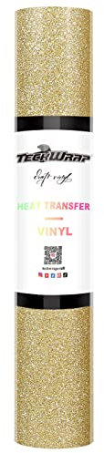TECKWRAP Glitter Heat Transfer Vinyl Rolle - HTV Iron On Flex Folie 152cm x 30cm (Champagne Gold)