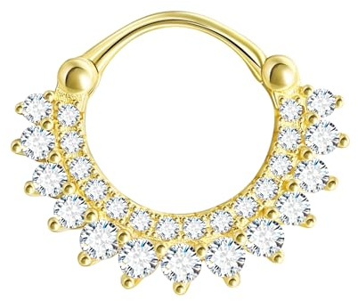 Lieson 1 Stück Nasenpiercing Silber 925 18G Nasenring Hoop Creolen Blume Zirkonia Piercing Septum Knorpel Tragus Helix Ohrringe Set