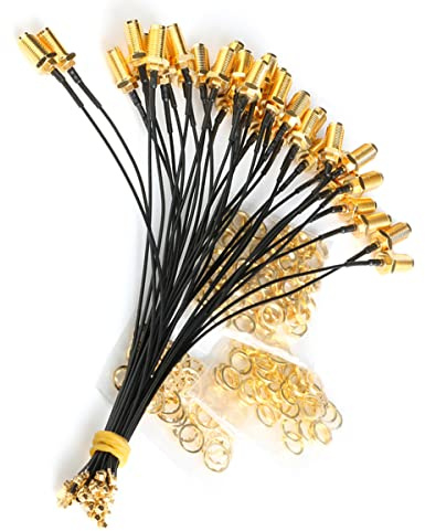Hailege 5pcs U.FL-4 zu SMA Buchse Pigtail Antenne WiFi Koaxialkabel U.FL zu SMA Verlängerungskabel IPX RF Pigtail Adapter Kabellänge 6 Zoll (15cm)