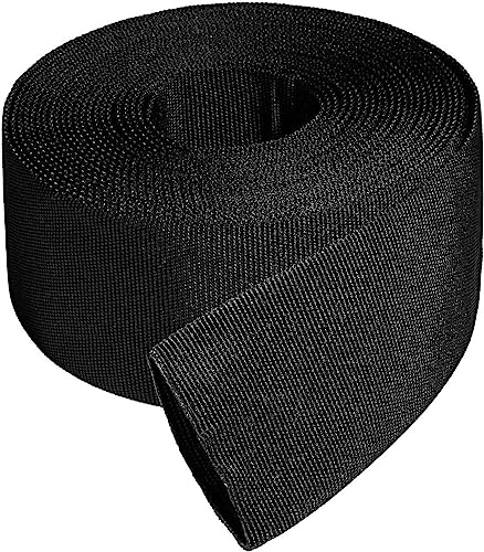 1.25 ID Nylon Protective Hose Sleeve, Nylon Protective Sleeve Nylon Protective Sheath Nylon Cable Cover for Welding Torch Hydraulic Hose, 25' Length, Black
