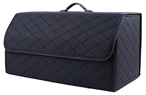 MAATEE Auto Kofferraum Organizer,für BMW X7 Z4 M1 M3 M4 M4 Cabriolet M6,PU-Leder Faltbare Kofferraumtaschen,Rutschfester Langlebig Aufbewahrung Zubehör Innenraum,Black-L