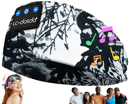LC-dolida Sleep Headphones,Wireless Bluetooth Headband Headphones for Sleeping & Sport with Thin Speakers,Soft Music Headband Earphones Tech Gifts for Men Women Teens Yoga Workout Fitness Relax Travel