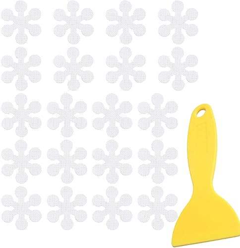 DULSPUE Adesivi Antiscivolo per Doccia e Vasca da Bagno,per Doccia e Vasca,Scale Nastro Antiscivolo Vasca da Bagno Trasparente,Adesivi Vasca da Bagno con Autoadesiva,Strisce Antiscivolo 8×8cm(20 PCS)