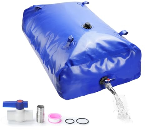 Sukudon Large-Capacity Water Container Collector Barrel Water Storage Bladder Tank Bag - Portable and Foldable for Emergency Water Delivery, Irrigation, and More (350L)