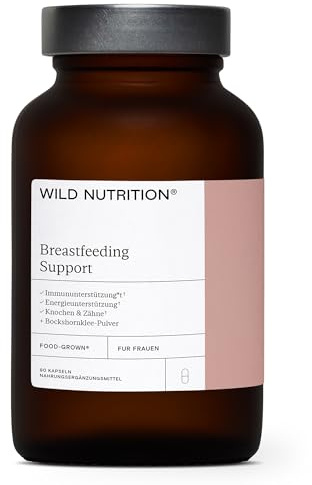 WILD NUTRITION Food-Grown Breastfeeding Support, Vorrat für 1 Monat | Nahrungsergänzungsmittel für Frauen während der Stillzeit, Milchbildung & Immungesundheit, Vitamin B12 & Eisen, 90 Kapseln