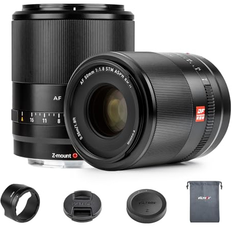 VILTROX 50mm F1.8 STM Full Frame Autofocus Lenses for Nikon Z Mount Camera Lenses Standard Camera Lenses Large Aperture Lens Compatible with Nikon Z9 Z8 Z7 Z6 Z5 Z50 Z30 ZFC