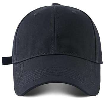 COTIDI Herren-Mütze, 100% Baumwolle, Baseballkappe, verstellbar, Schwarz, One Size