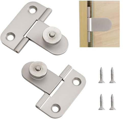 UFURMATE Glastürscharnier aus Zinklegierung, rahmenloses Glasklemmscharnier, seitlich montiertes Glastürscharnier, einseitiges Glasclip-Scharnier mit Schrauben, für 4–6 mm dickes Glas (mattes Chrom),