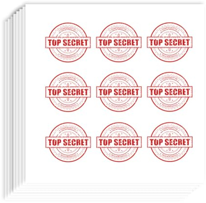 AHANDMAKER 180 Stück Selbstklebende Top Secret Aufkleber. 0.82x0.94 Zoll Top Secret Stempel Stoßstange Vertrauliche Aufkleber Aufkleber Für Planer Kalender Scrapbook Basteln Dekor Umschlag Tasche