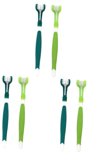 COLLBATH 6stücke Hundezahnbürsten Mit Dreifachem Bürstenkopf Effektive Zahnpflege Für Hunde Ergonomisches Design Für Einfache Anwendung Sicher Und Für Welpen Und Katzen