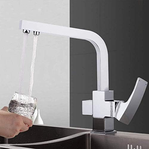 Robinet De Cuisine À Double Sortie Filtre Robinet D'eau Potable Robinet Mitigeur D'évier Monté Sur Pont Filtre Robinet Cascade