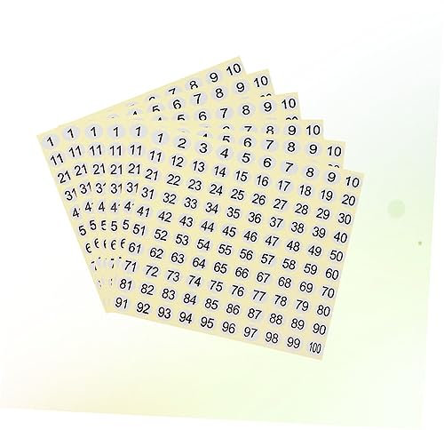 JEWEDECO 30blätter Runde Zahlenaufkleber Selbstklebende Dekorative Sticker Für Mathematik Und Bildung Für Bastelprojekte Unterricht Und Heimdekoration