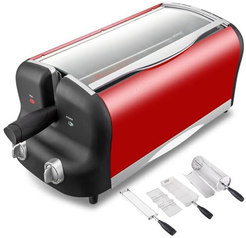 QUTBAG Horno freidora de Aire con asador, Horno de convección de encimera con Temperatura Ajustable y Temporizador, asador de Parrilla multifunción con rotación automática para Pan Pescado Pollo