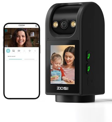 ZOSI C520M 4MP Indoor Security Camera, Pet/Baby Monitor, Home Camera With 2.8 Inch Screen, Pan/Tilt, AI Motion Detection, 2-Way Audio, 2.4G/5G Dual-Band Wifi Camera with App, Works with Alexa
