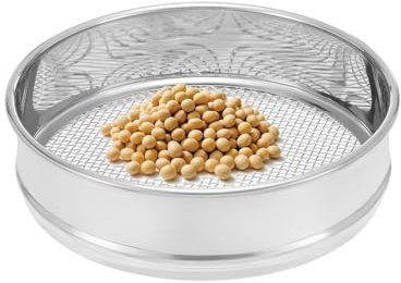 ZDUD Stainless Steel Round Flour Mesh Sifter,Stainless Steel Compost Sieve, Garden Sieve, Metal Sieve for Soil, Stones, Home, Laboratory 15cm.(Mesh 3mm)