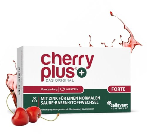 Stärkste Montmorency Sauerkirschen Kapseln – 200 Kirschen/Tag – Sauerkirschsaft & Sauerkirschen Extrakt in einer Kapsel – hochdosiert (75:1) – 43 mg Polyphenole tgl. – Cherry PLUS Forte