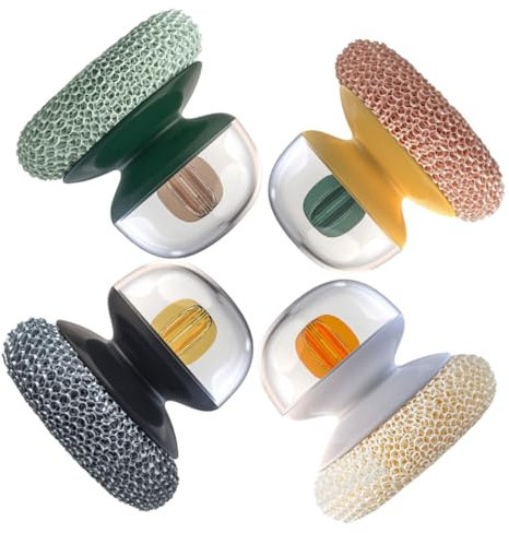 Baluue 4pcs Dish Brush Scrub Brushes for Cleaning Wok Utensils Dishwashing Handles
