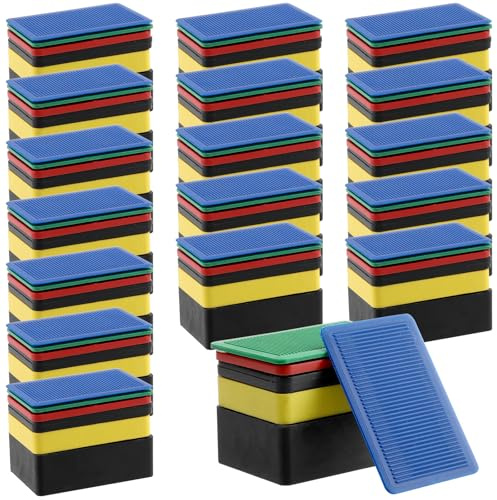 HEIYUET Lot de 120 Entretoises en Plastique 40x60mm, 6 Épaisseurs 2-20mm, Cales pour Vitrage Meuble Carrelage, Rondelles Universelles