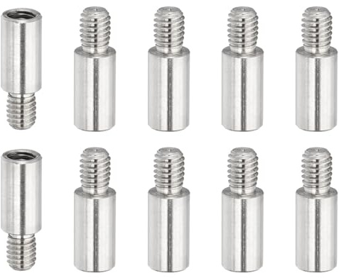 PATIKIL 10pz Distanziatori cilindrici maschio femmina, Acciaio Inox, M6x18+8mm, Adattatori Filettati, Viti Distanziali, Vite Dado Filettato Pilastro per Circuiti PCB Droni RC, Argento