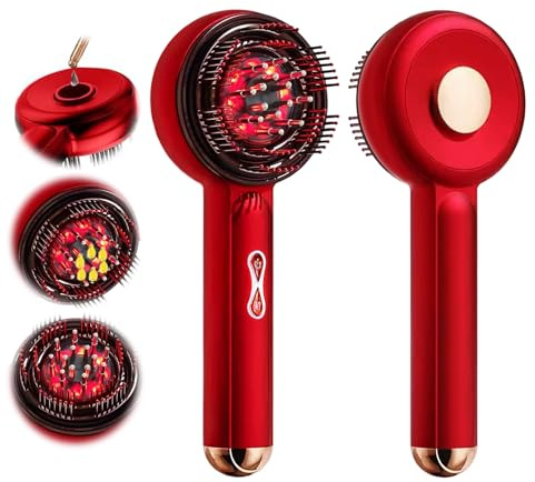 Kopfmassagegerät Elektrisch, 2 in 1 Kopfhaut Massagebürste und Haaröl Applikator, 360° Knetmassage Elektrisch Scalp Massager, 3 Modi Kopfhaut-Massagekamm Comb für Kopfhaut