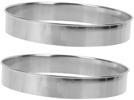 GLEAVI 2piezas Anillo De Pizza Redondo De Acero Inoxidable Molde Para Relleno De Pizza Molde Para Panqueques Para Hornear y Cocinar Postres Para Repostería y Cortar Masa