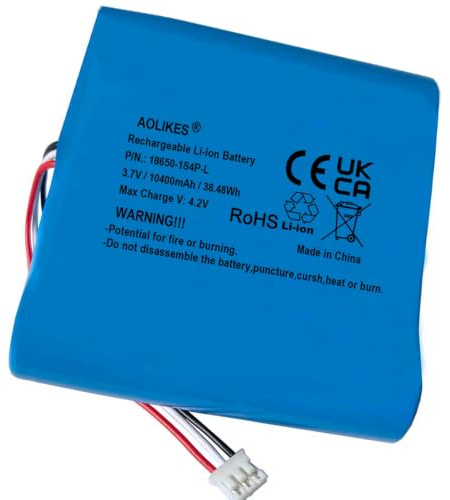 AOLIKES 18650 1s3p Battery 10400mAh 7.4V Rechargeable Lithium Ion Battery with PH2.0/3P Plug / 5C Cells/Straight/Supports Fast Charging