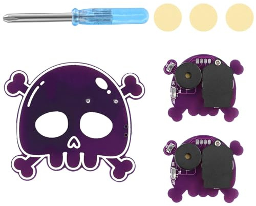 BTFO 3pz Generatore Rumore Grillo Scherzoso, Design a Teschio Nascosto Grillo Che Fa Rumore con 16 Suoni Divertente Dispositivo Scherzoso Nascosto per Casa Scuola Festa Halloween (Viola)