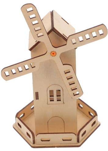 BESTonZON Solar Windmühle Bausatz Kinder Holz Solarspielzeug Selbstgemacht Experimentierset Lernspielzeug Für Naturwissenschaften Geburtstagsgeschenk