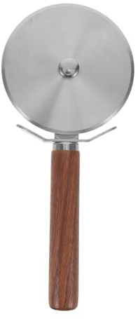 DIYEAH Rueda cortadora de pizza con mango de madera - Rodillo de acero inoxidable para pizza, masa de hojaldre, raviolis, pasta, espaguetis - Para fiestas, repostería casera