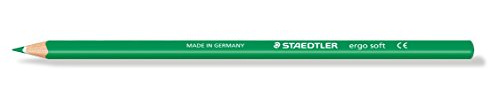 STAEDTLER 157-52 ergo soft Farbstift, ergonomische Dreikantform, rutschfeste Soft-Oberfläche, 12 Stück im Kartonetui, saftgrün