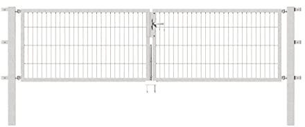 Alberts 646851 Doppeltor Flexo mit Zubehör | verschiedene Breiten und Höhen | feuerverzinkt | Breite 300 cm | Höhe 80 cm