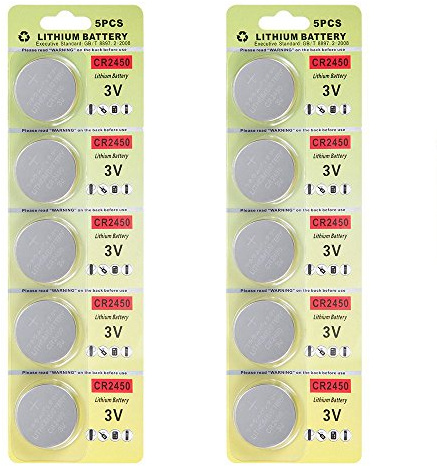 Fortune CR2450 3V Lithium Battery,Electronic Button Cell Batteries for Toys Calculators Watches LED Light Candles (10 pcs)