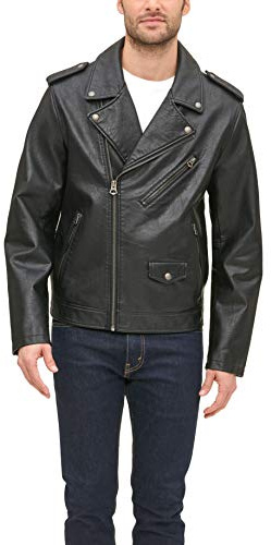 Levi's Men's Faux Leather Classic Motorcycle Jacket, Black, Medium