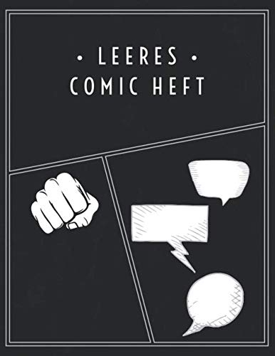 Leeres Comic Heft: Comicheft Leer Zum Selbstgestalten | Ohne Sprechblasen Ohne Sprechblasen Comics für Kinder | Vielzahl von Comic Raster für Comic Zeichnen | 100 Seiten | Schwarz