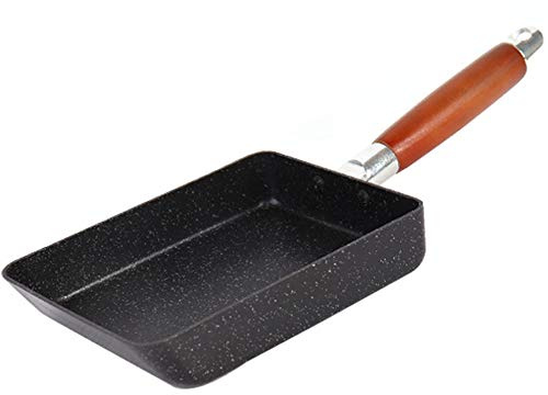 Poêle À Omelette Japonaise, Poêle À Œufs Tamagoyaki Antiadhésive, Poêle Carrée Japonaise Avec Poignée En Hêtre, Petite Poêle À Frire Rectangulaire 7,1 X 1,4 Pouces-E