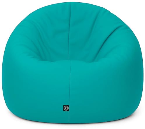 Patchhome Patchhome sittsäck 2-i-1 sittkudde golvkudde för vuxna och barn – spel med fyllning av kudde, fåtölj, sittsäck (Ø 125 cm, turkos)