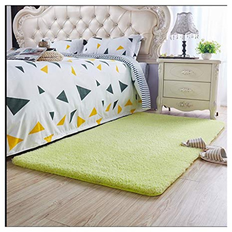 Grafken Thickened Artificial Lambskin Rug, Furry Area Rugs Living Room Sofa Coffee Table Bedroom Children's Room Office Plush Carpet Customizable Size (Color : Light Green, Size : 160x60 cm)