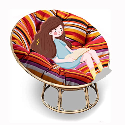 SRHWBF Papasan-Kissen Papasansessel Kissen Papasan-Sitzkissen Stuhlkissen Für Innen Balkon Draus Schaukelstuhlkissen (NUR Kissen) (F4 Ø150cm/59 in)