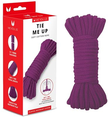 Me You Us - Corda bondage Tie Me Up - Lunghezza 10 metri (spessore 10 mm) - Corda in morbido cotone, perfetta per giochi bondage (Viola 10 metri)