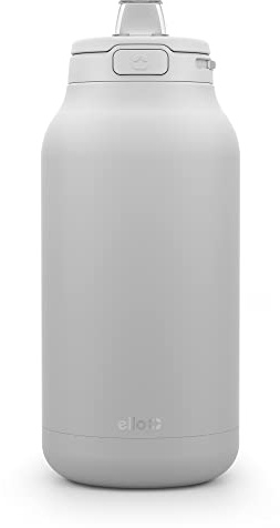 Ello Hydra 64oz Half Gallon Vacuum Insulated Stainless Steel Jug with Locking, Leak-Proof Lid and Soft Silicone Straw, Metal Reusable Water Bottle, Keeps Cold All Day, Grey