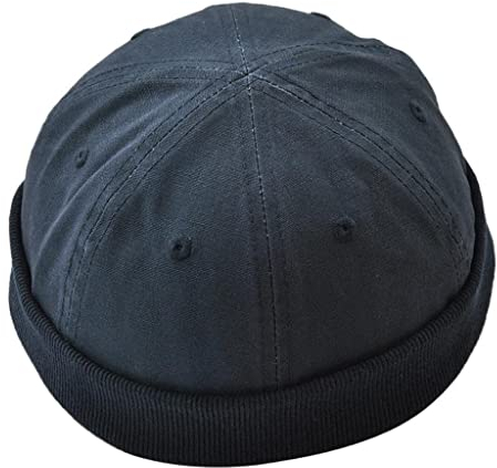 Baoblaze vintage Herren Dockercap Dockermütze Seemannsmütze Seglermütze Fischermütze Bikermütze Rollmütze Baumwollmütze Hafenmütze, Blau, 54-58cm