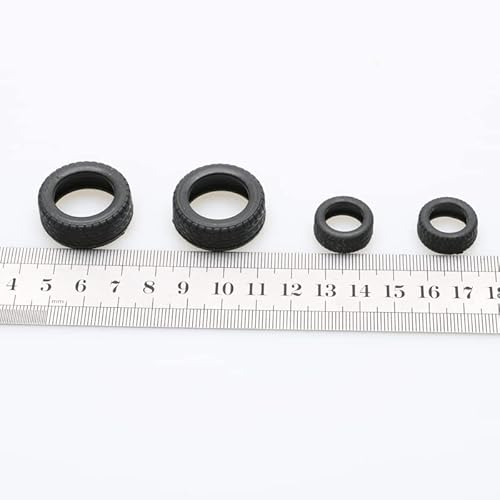 KUENCE 20PCS RC Schlepper Anti-kollision Reifen Durchmesser 19mm/28mm Miniatur Rad Mircro Simulierte Reifen Dekoration Teile for Boot Modell (Color : Diameter 19mm)