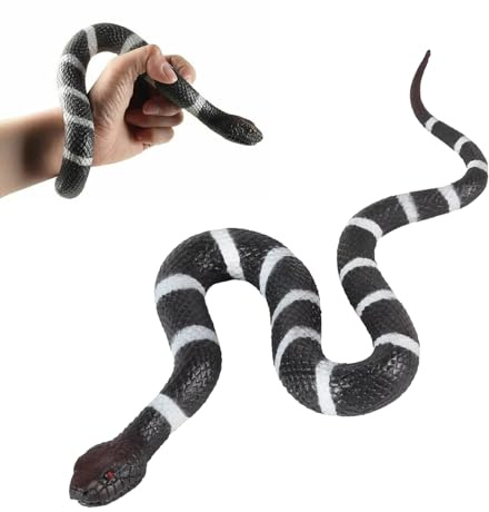 Cerioll Scherzartikel: Elastische Gummi Schlangenfiguren - Realistische Python, Groß Gefälschte Schlangen für Garten-Requisiten, Streiche und Party-Dekoration