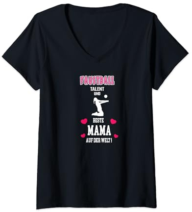 Damen Faustball Mama Mami beste Mutter Mutti Faustball Muttertag T-Shirt mit V-Ausschnitt