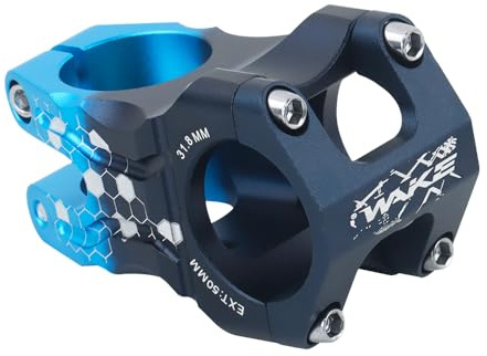 FOMTOR Attacco Manubrio MTB 31,8 50mm, Manubrio Pipa MTB Corto Alzare Manubrio MTB Adattatore Attacco Manubrio Bici da Corsa Lega di Alluminio per la Maggior Parte delle Mountain Bike (Nero Blu)